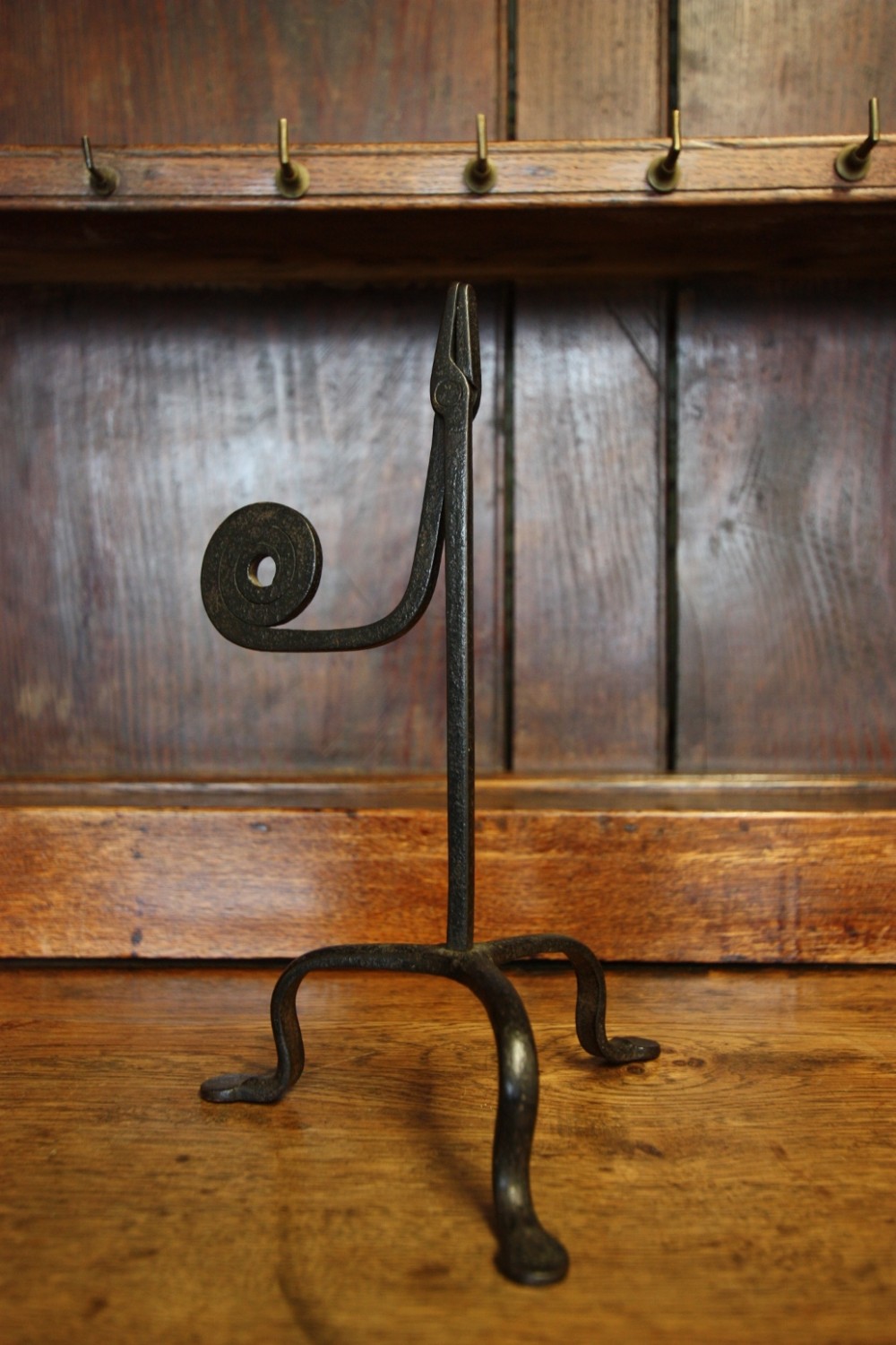 18th Century Antique Welsh Iron Rush Light.