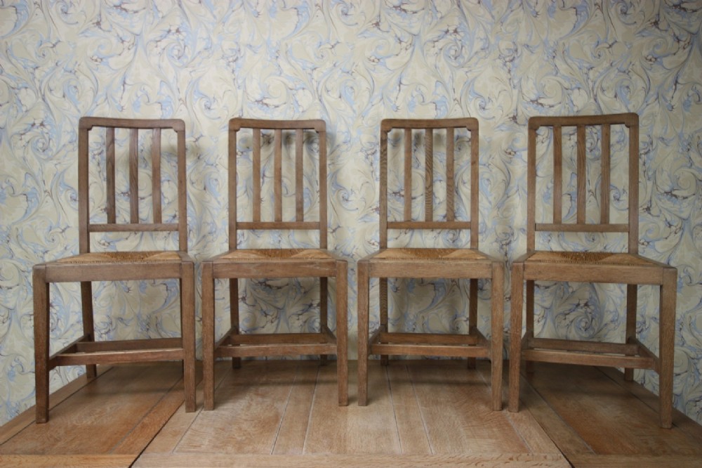 Set of Four 1930's Heals Oak Dining Chairs