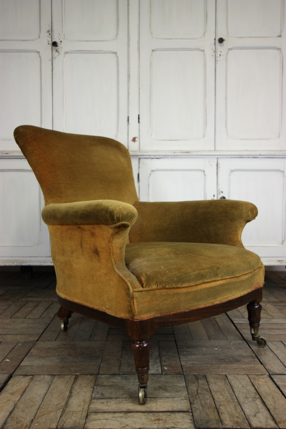 William IV Large Antique Upholstered Armchair.
