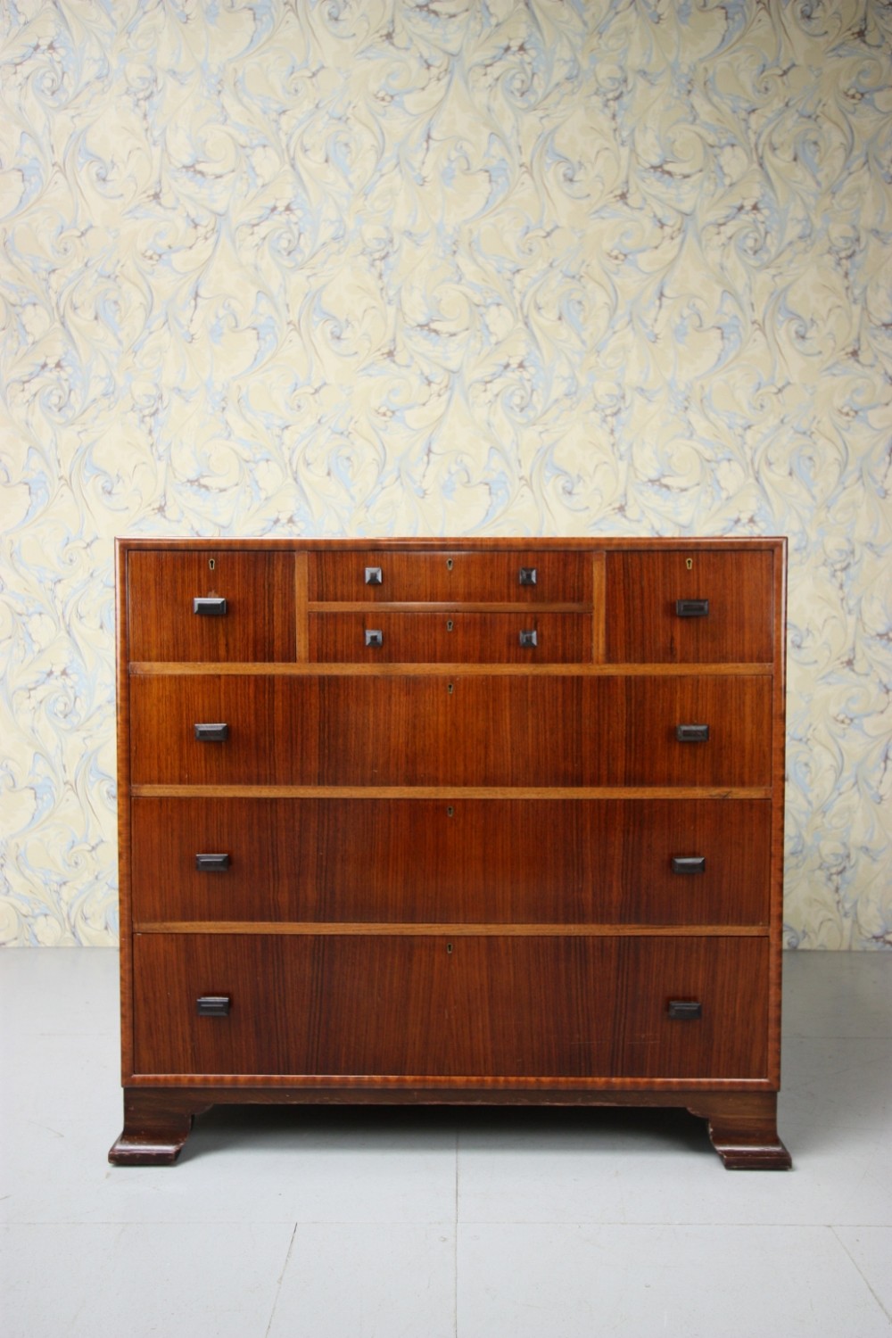 1920's Heals Chest of Drawers in Exotic Timbers.