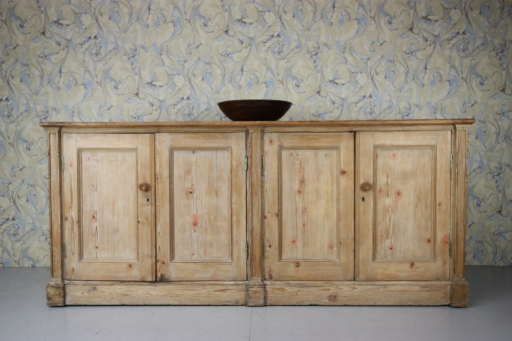 English 19th Century Antique Pine Cupboard Base.