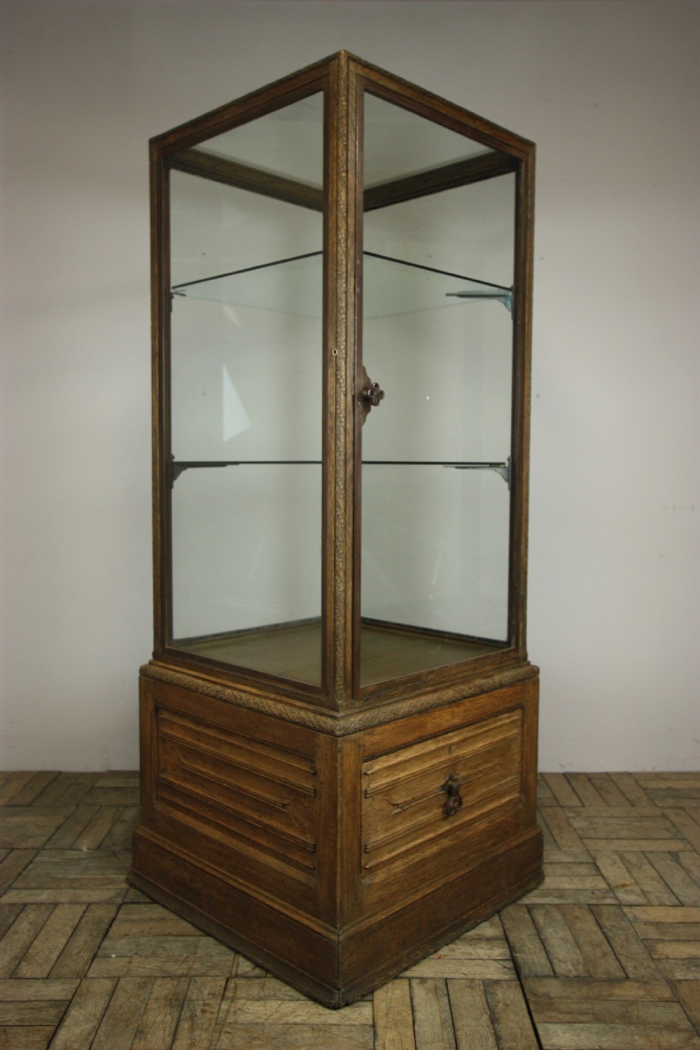 Rare Liberty's of London Antique Oak Display Cabinet.