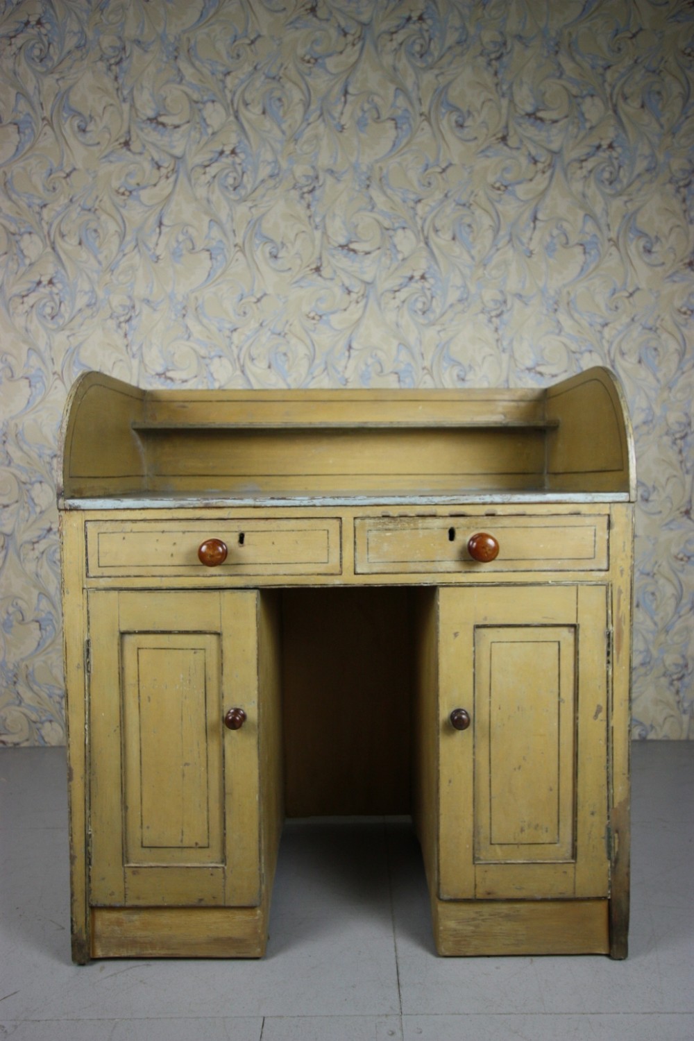 Irish Antique Washstand in Original Paint & Decorations.