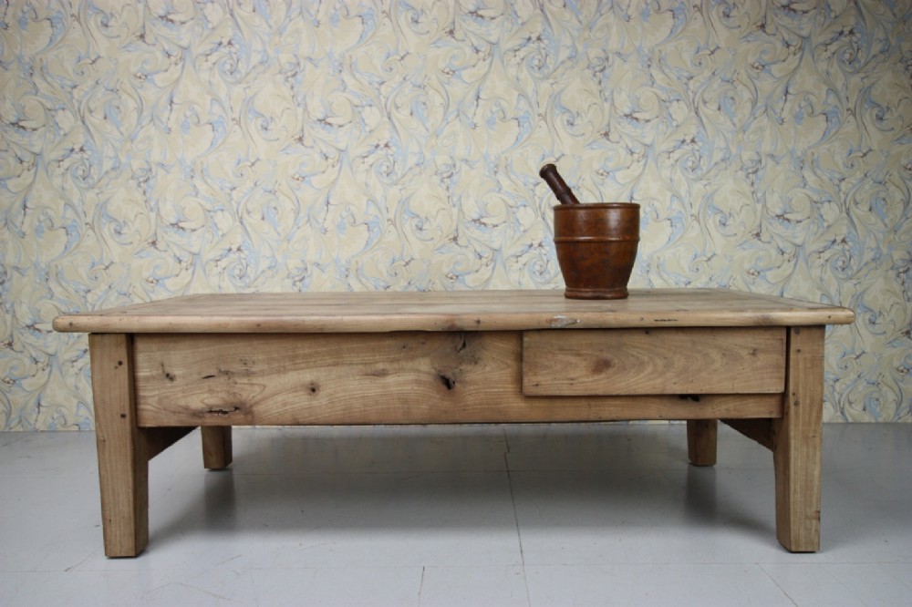 19th Century Cherry Wood Antique Low Coffee Table.