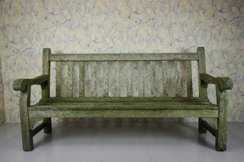 English 1940 s Teak Garden Bench By Lister
