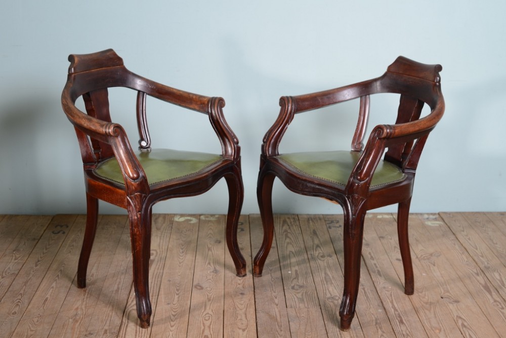 Pair of Antique Parisien Barbers Chairs.