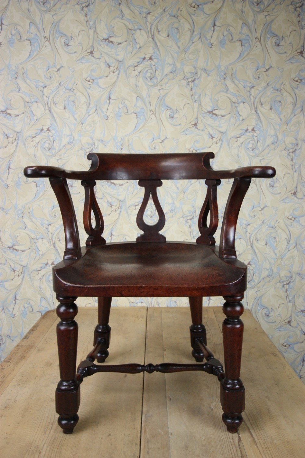 19th Century Antique Mahogany Desk Chair.