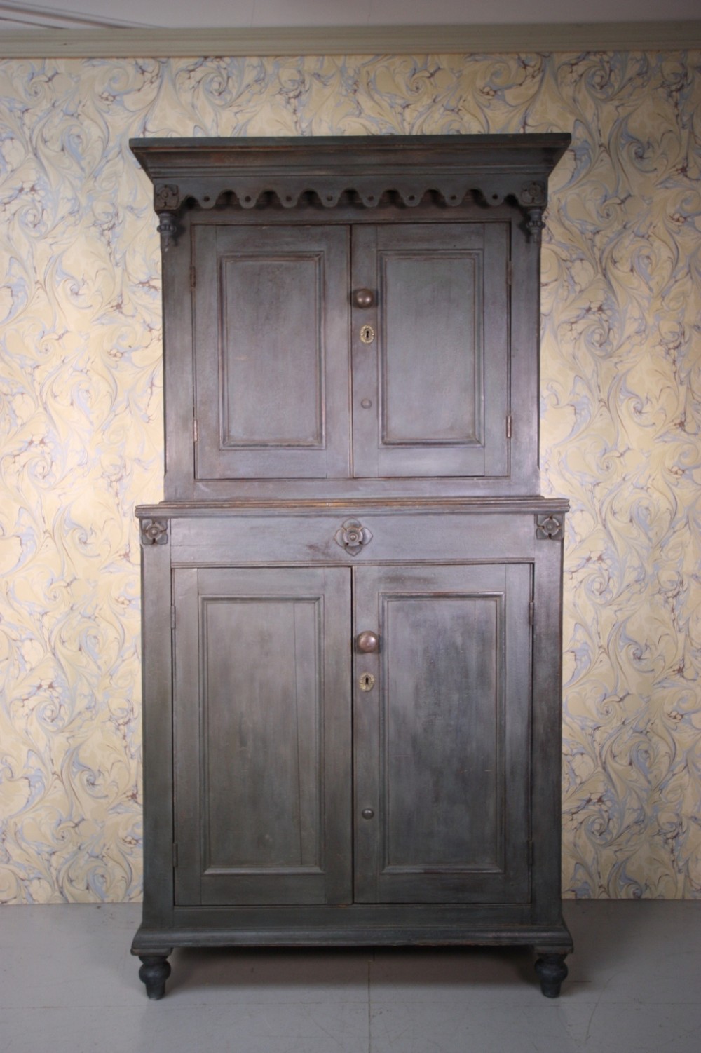 Blue 19th Century Welsh Antique Cupboard.