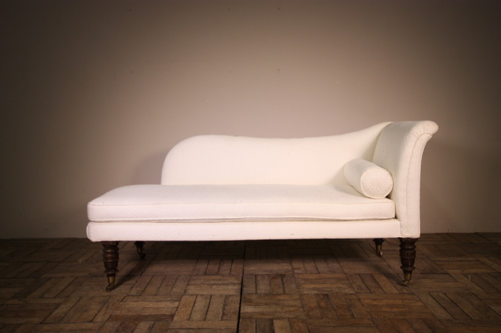 William IV Antique Upholstered Chaise Longue.