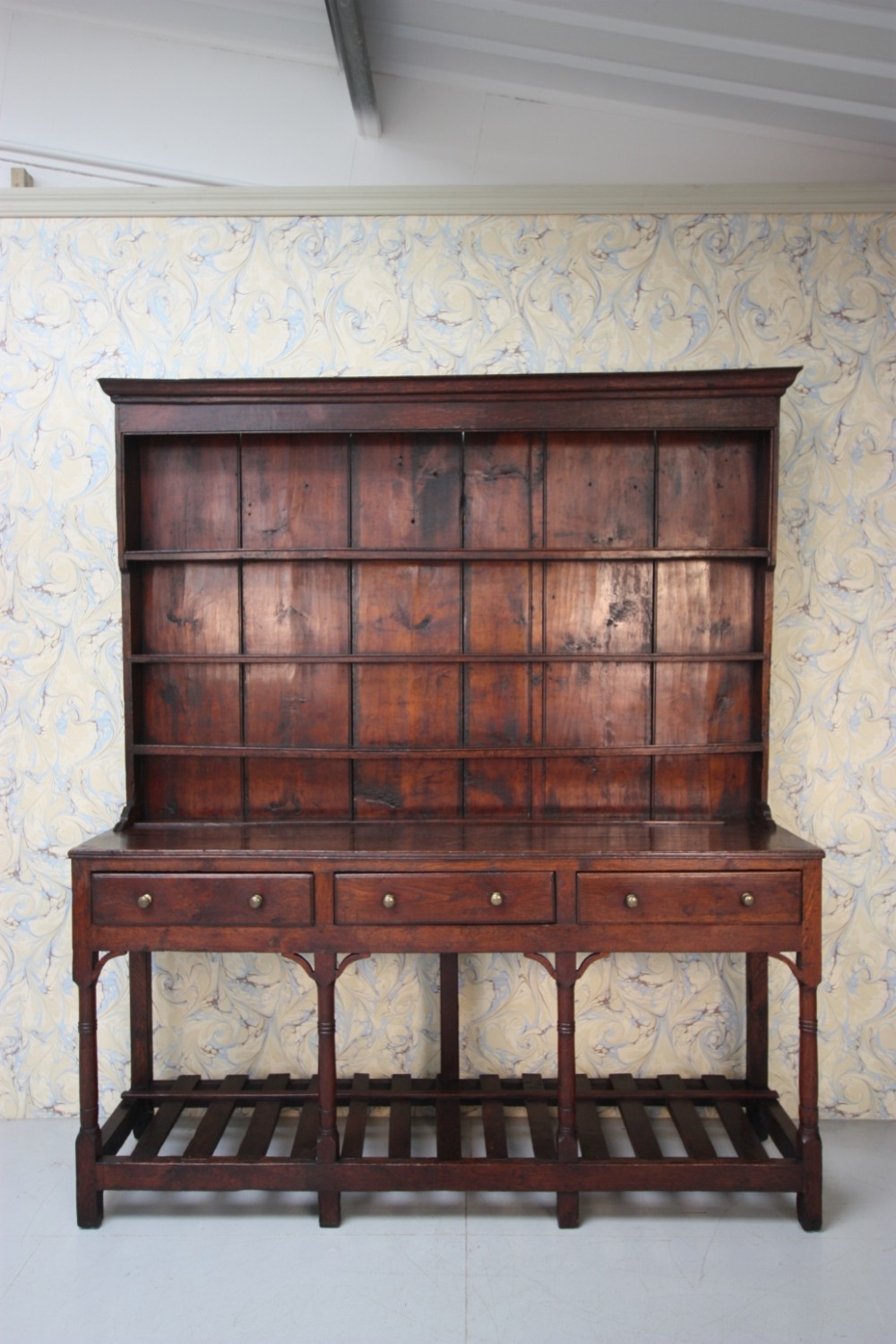 Super 19th Century Antique Oak Dairy Dresser.