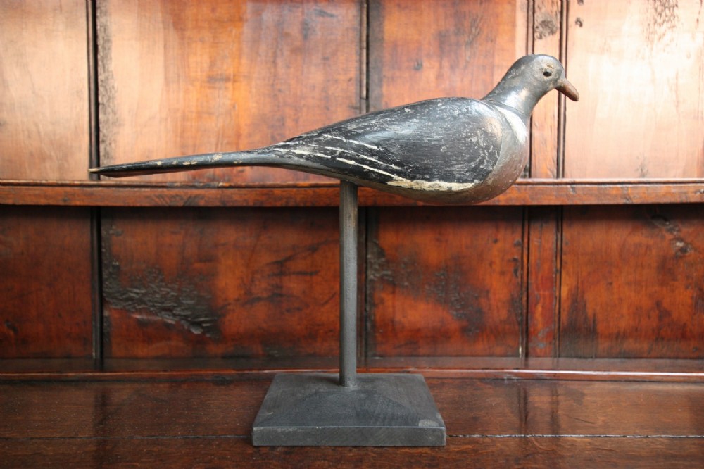 English Antique Decoy Pigeon in Original Paint.