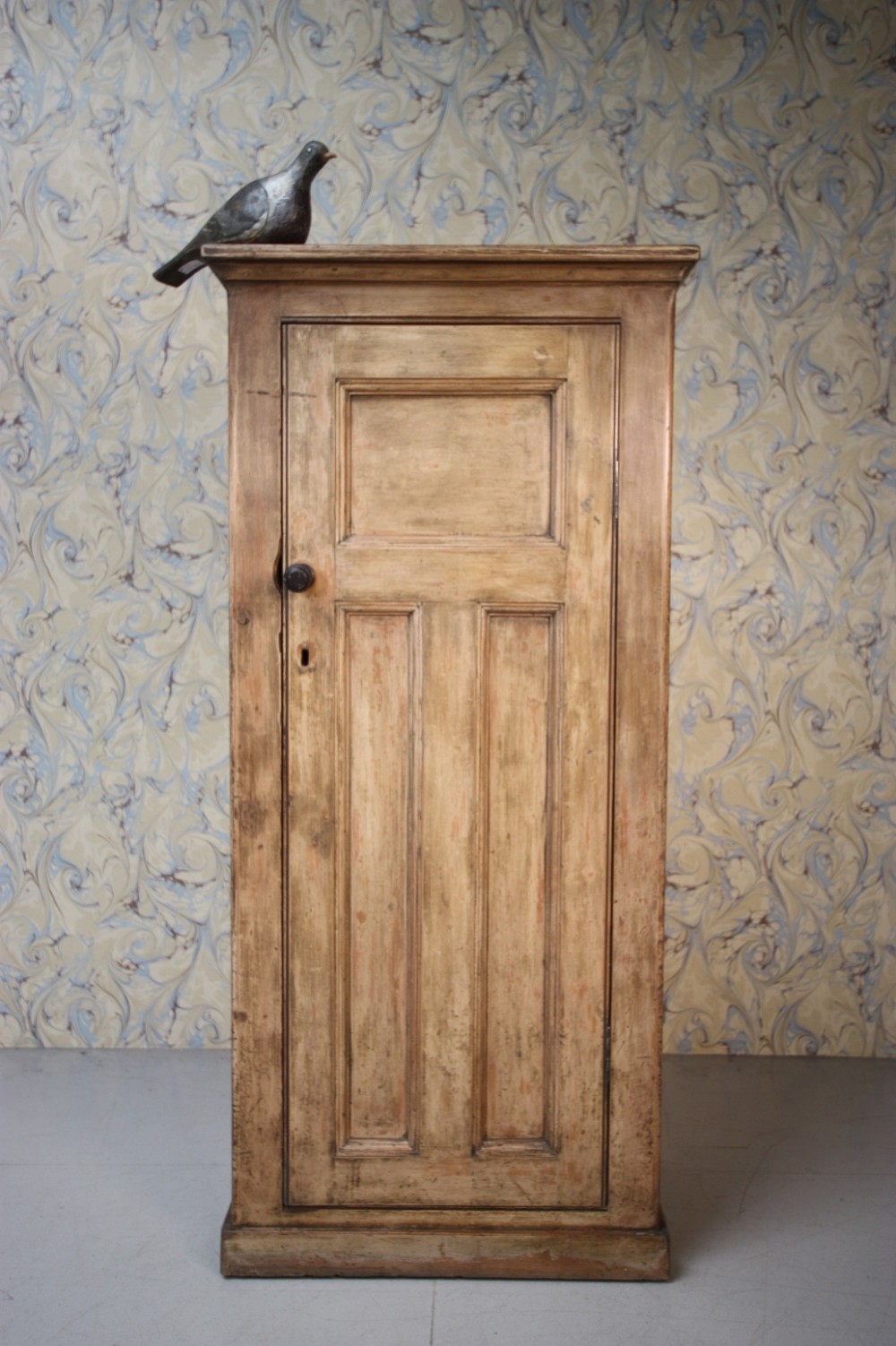 19th Century Antique Pine Cupboard in Original Paint.