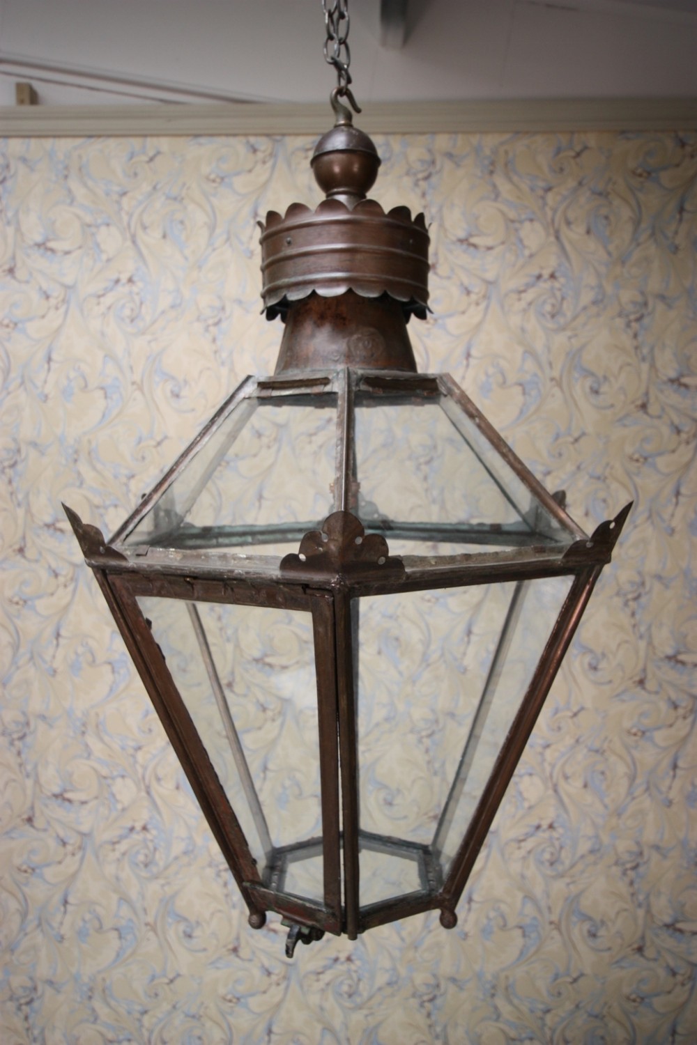 Large 19th Century Antique Copper Lantern.