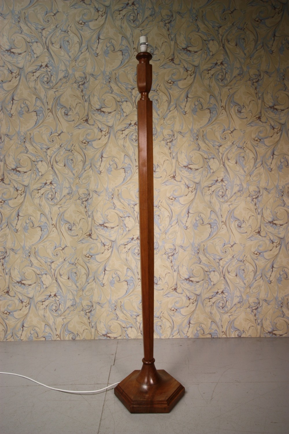 1920's Heals of London Walnut Standard Lamp.