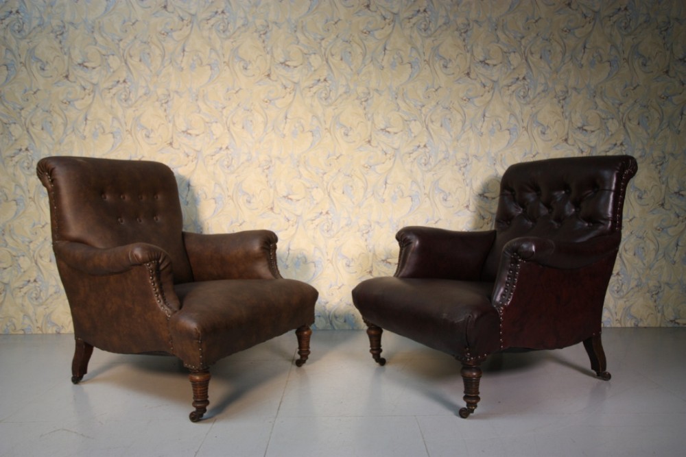 Pair of English Antique Armchairs.