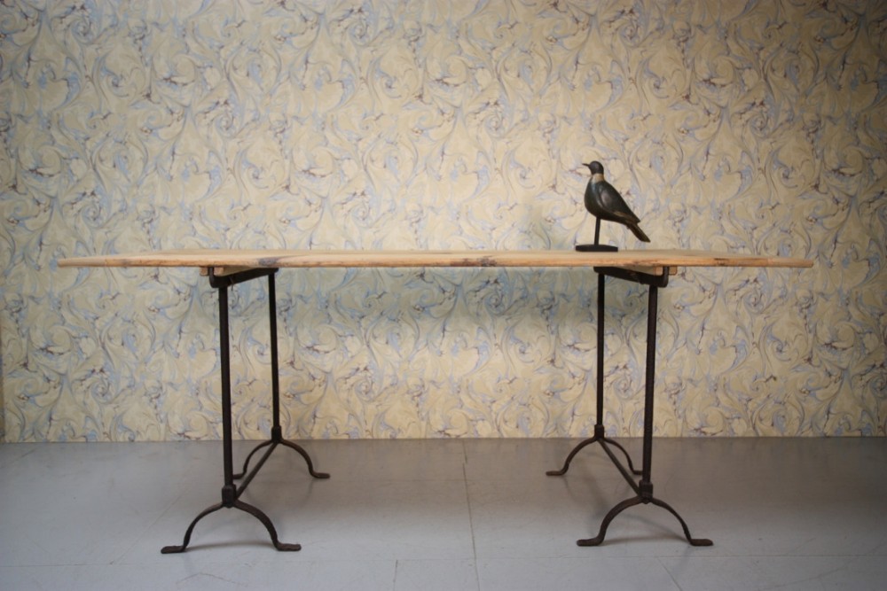 19th Century Antique & Pine Trestle Dining Table.