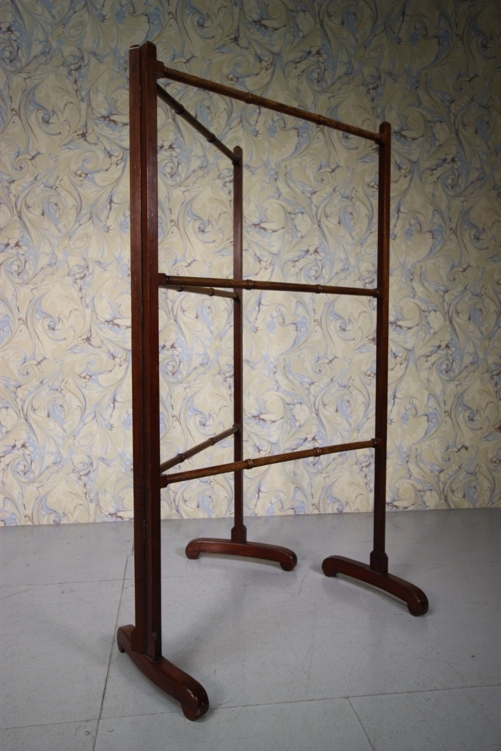 Double 19th Century Antique Mahogany Towel Rail.