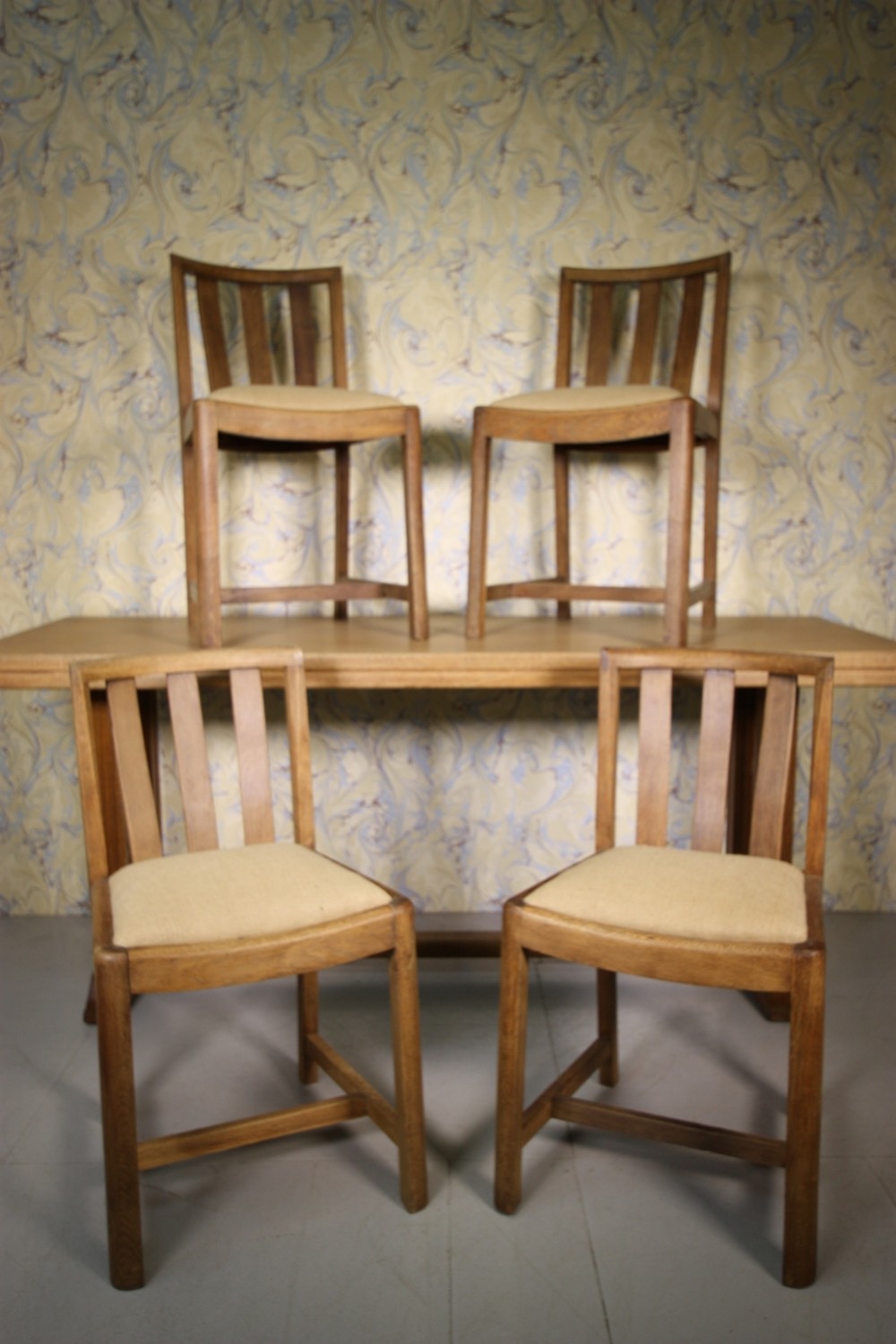 Set of Four Heals Oak Dining Chairs.