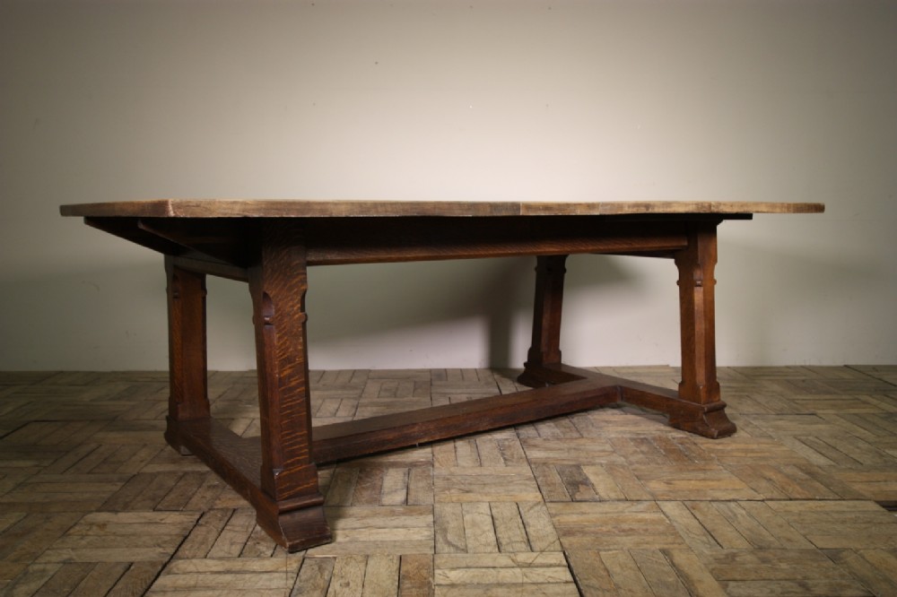 Rare Antique Liberty's of London Oak Extending Dining Table.