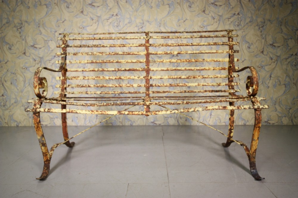 English Antique Iron Garden Seat