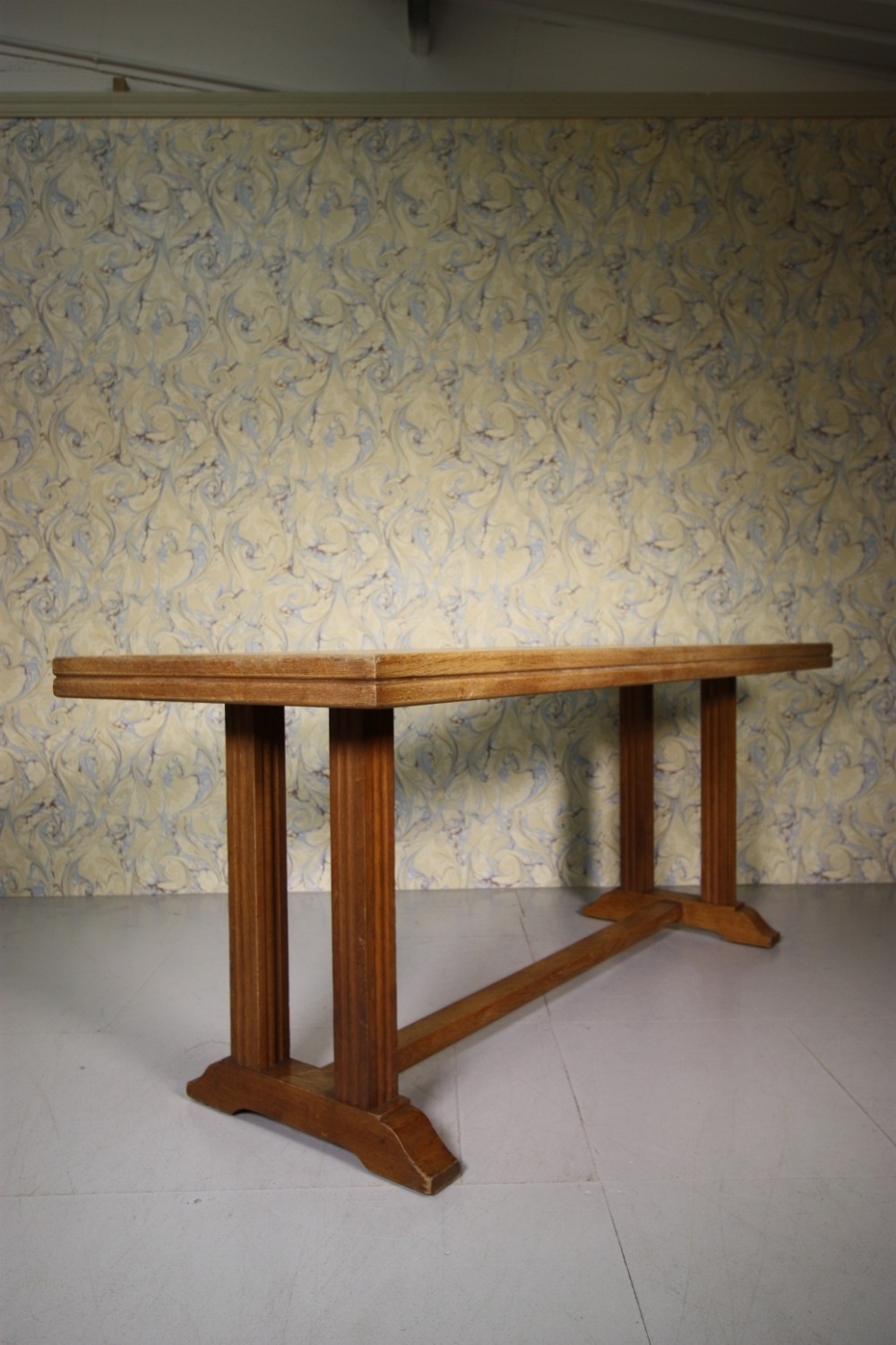 1920's English Oak Refectory Dining Table.