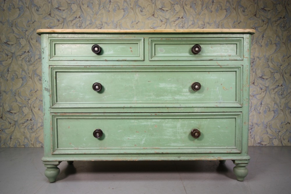 19th Century Painted Pine Chest of Drawers.