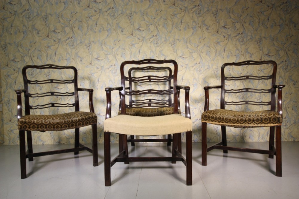 An Excellent Quality Set of Four Antique Ship's Armchairs by Trollope & Colls.