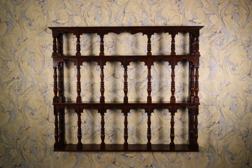 19th Century Antique Mahogany Moorish Wall Shelf.