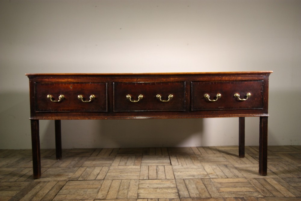 18th Century English Antique Oak Dresser Base.