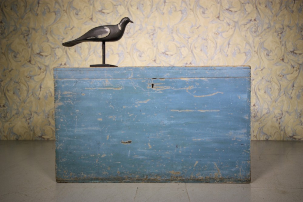 19th Century English Antique Painted Bedding Box.
