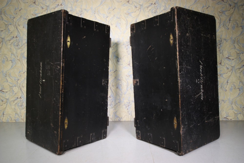 Pair of 19th Century Army & Navy Pine Boxes.