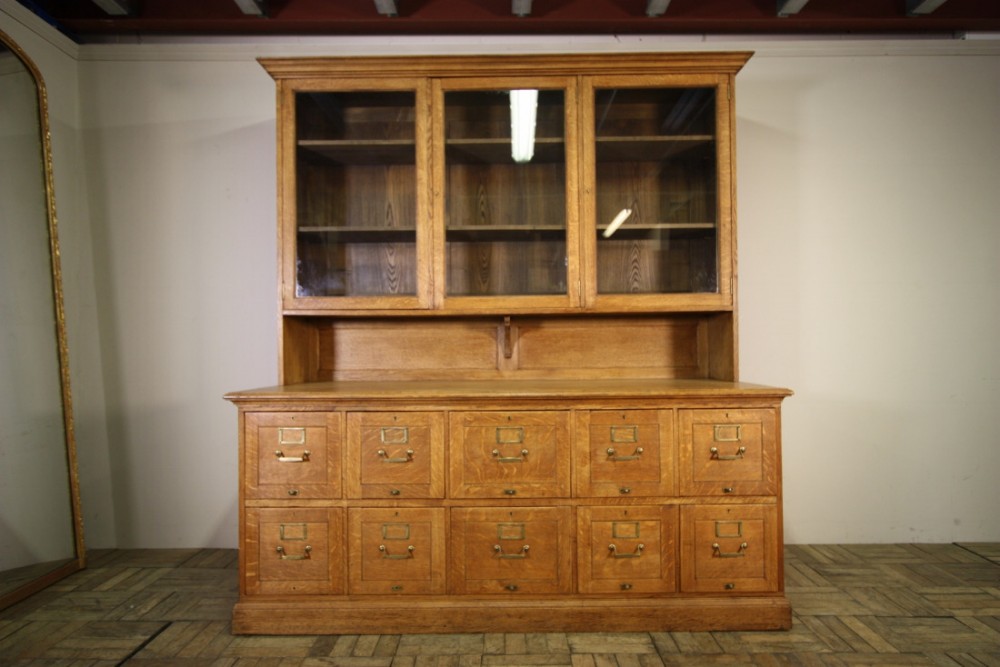 Antique Oak Sorting Office Bookcase by John Taylor, Edinburgh
