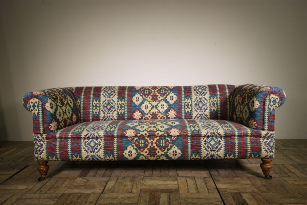 English 19th Century Antique Chesterfield Sofa.
