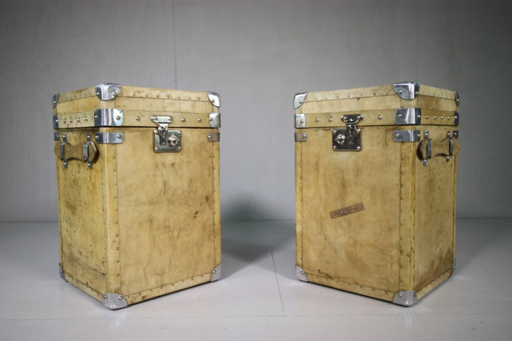 Pair of Antique Vellum Trunks.