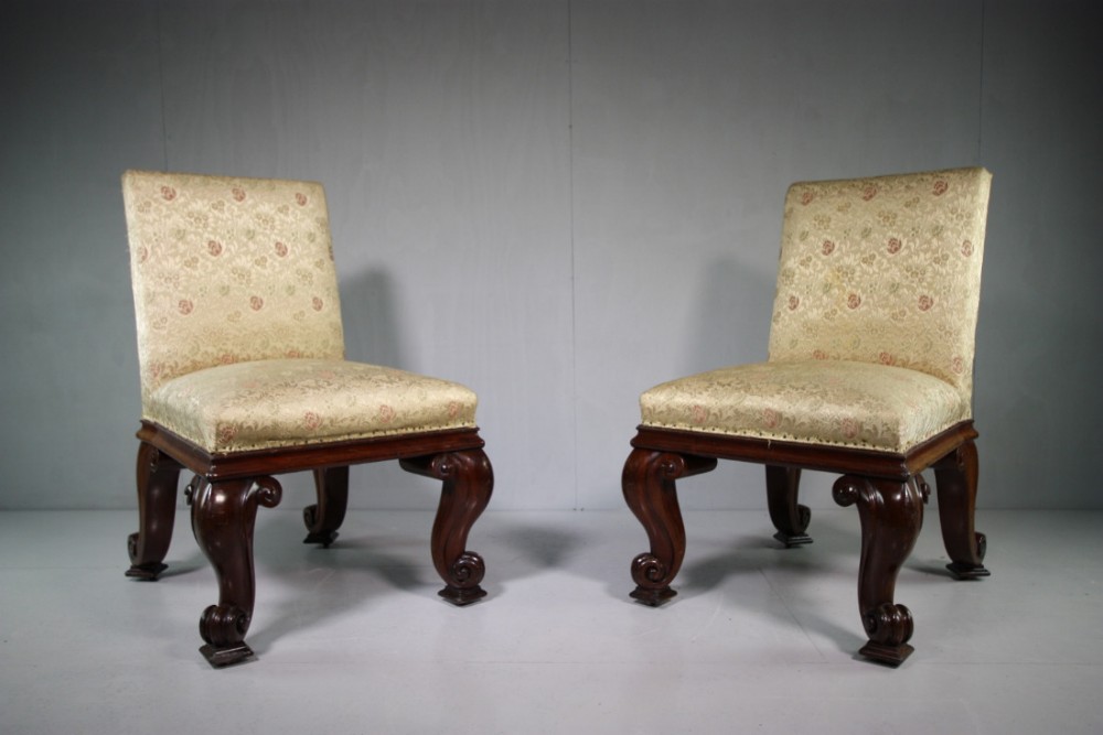 Pair of Over-Sized Regency Antique Chairs.