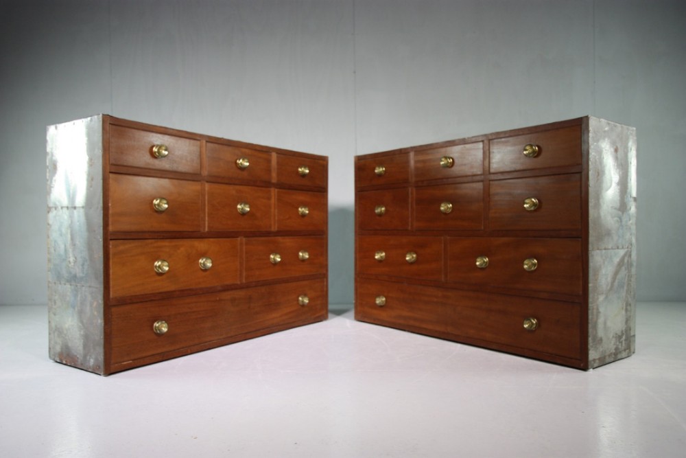 Pair of Regency Antique Mahogany Campaign Chests.
