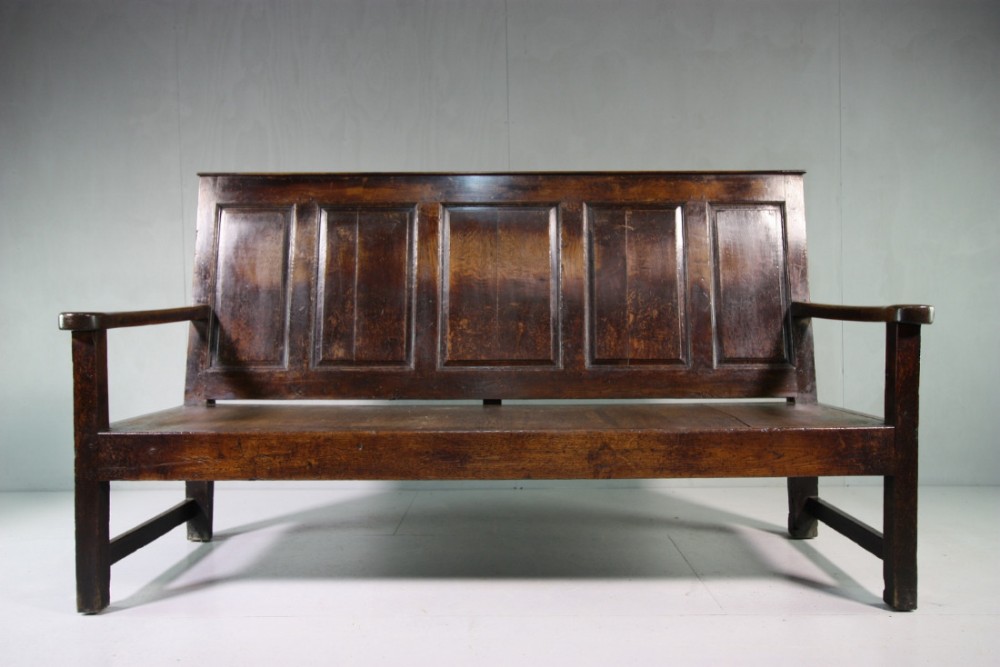 Georgian Antique Oak Welsh Settle Seat.