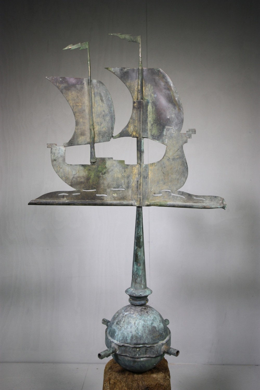 Georgian Antique Galleon Copper Weathervane.