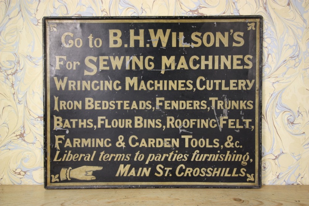Large 19th Century Hand Painted Antique Tin Sign