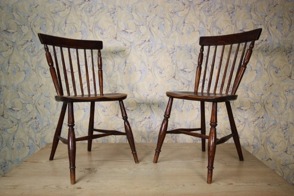 Pair of Early 19th Century Antique Country Chairs.