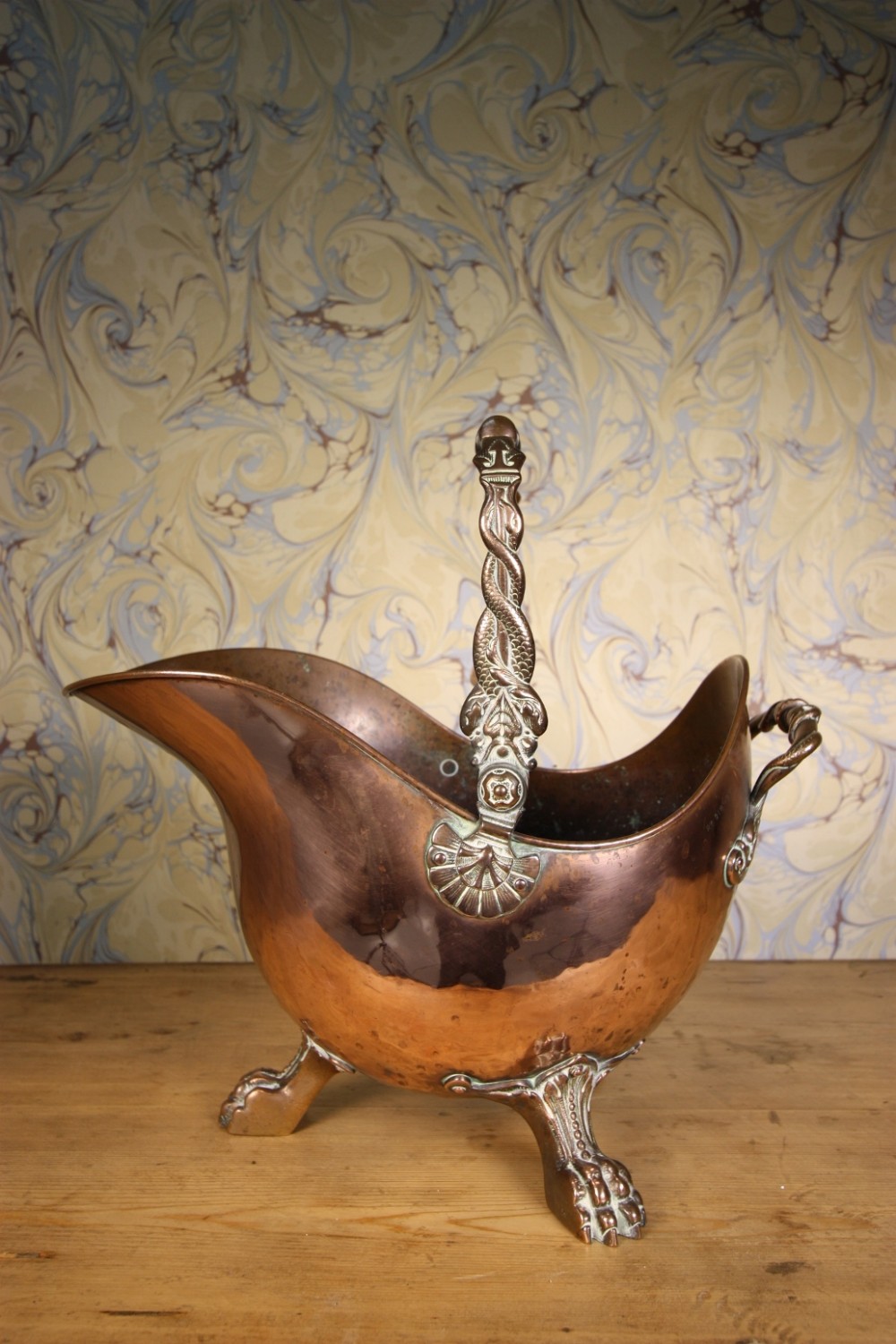 English Quality 19th Century Antique Coal Scuttle.