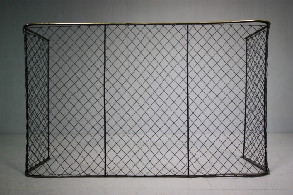 19th Century Brass Topped Antique Fire Guard.