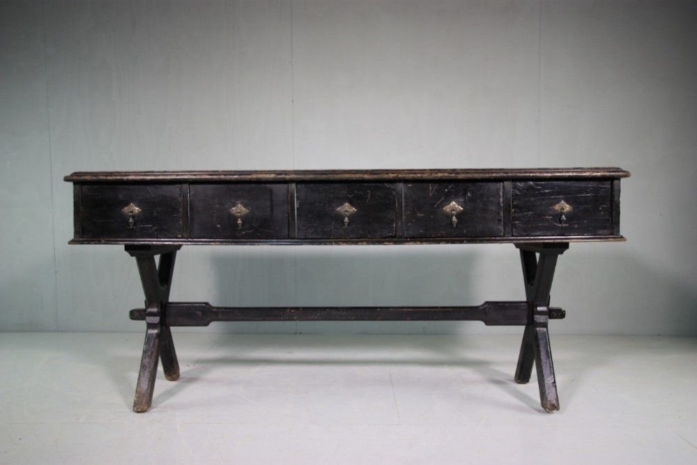 Early 19th century Antique Pine Dresser In Original Paint.