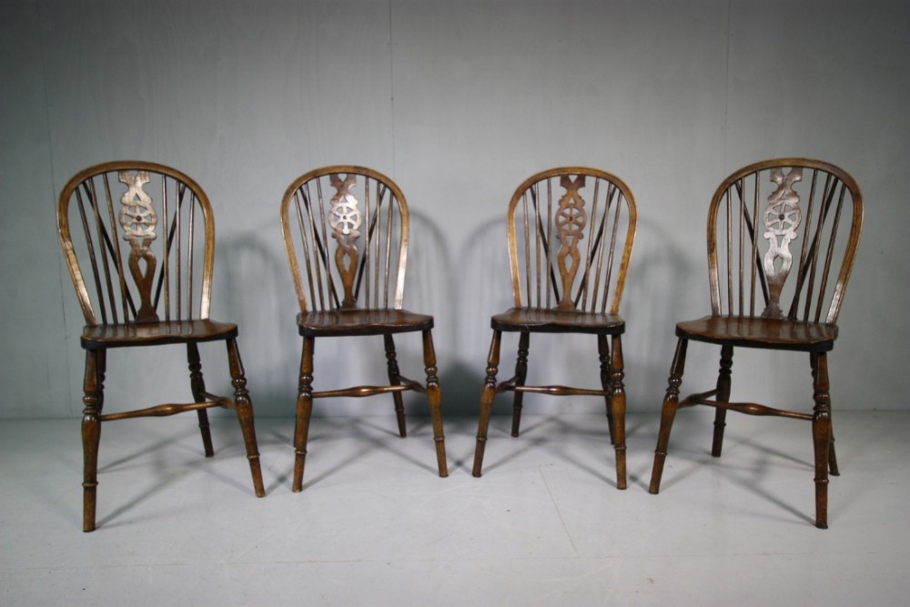 Set of Four Antique Country Dining Chairs.