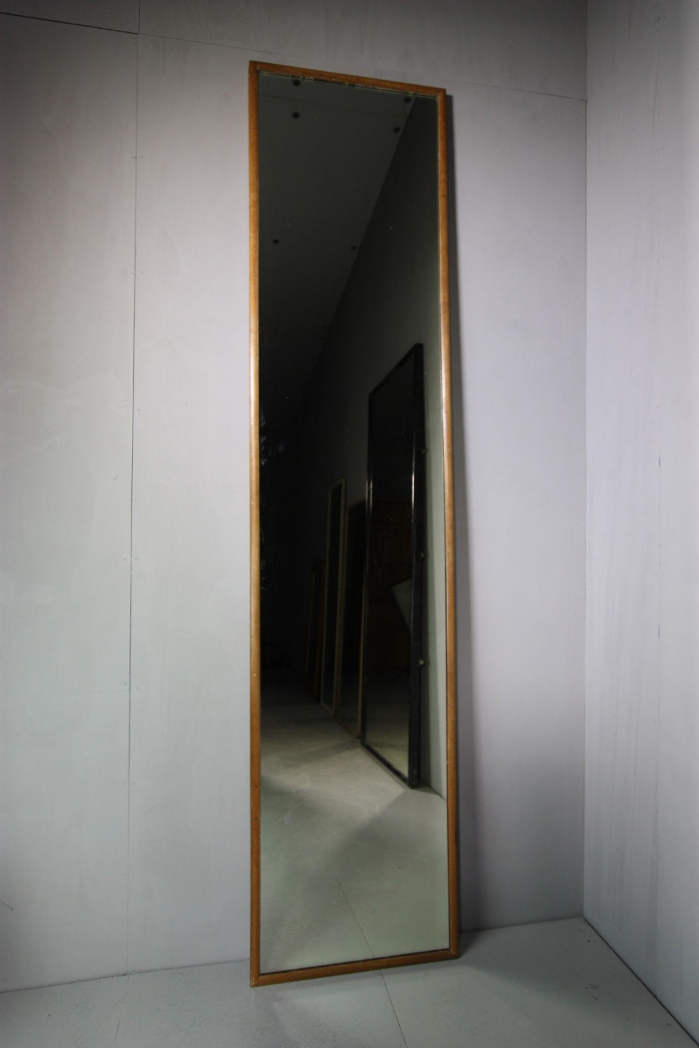 Tall 19th Century Antique Walnut Outfitters Mirror.