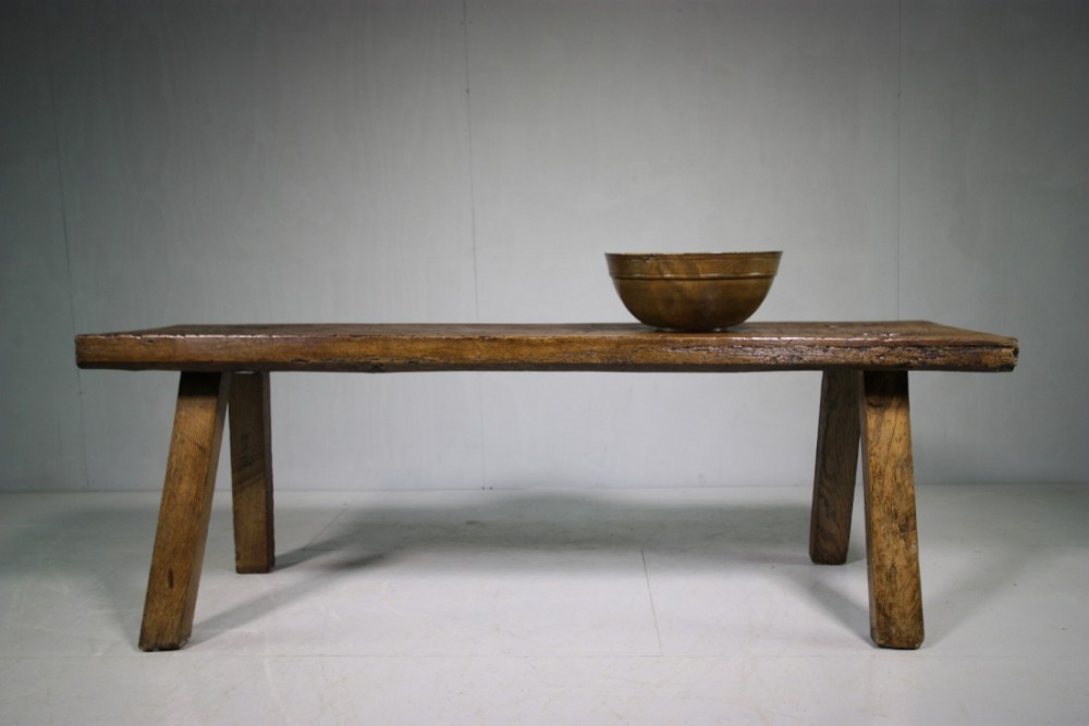 19th Century Welsh Oak Pig Bench Table.