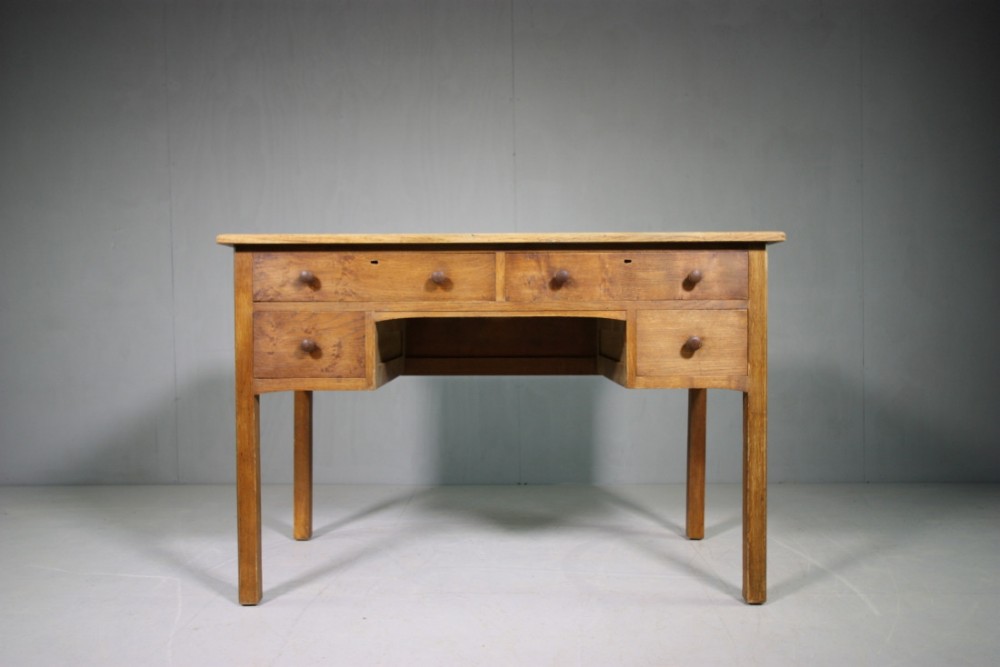 1930's Heals Oak Desk from Christ College Cambridge.