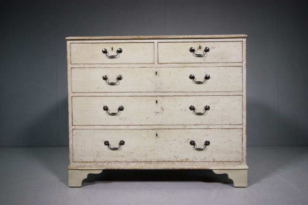 Georgian Antique Pine Chest in Original Paint.