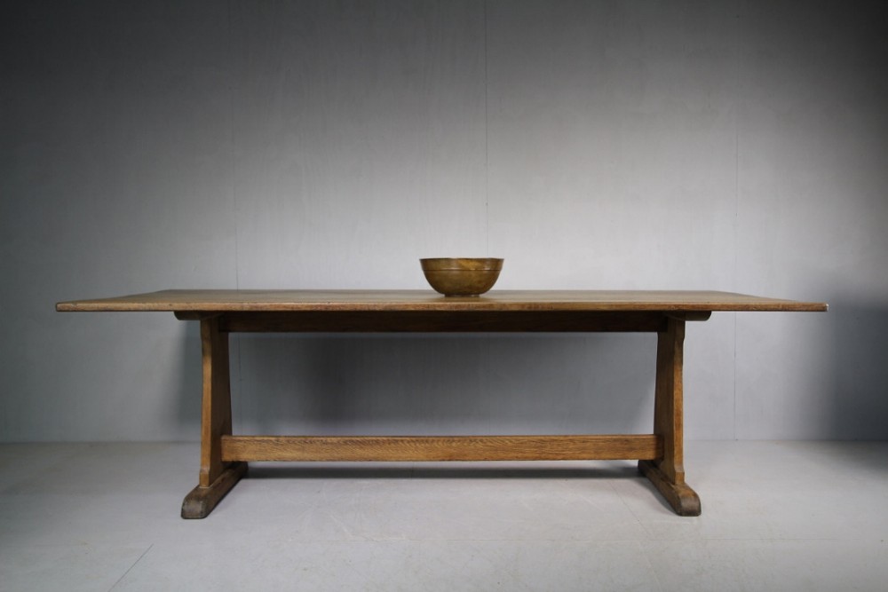 Edwardian Antique Oak Refectory Dining Table.