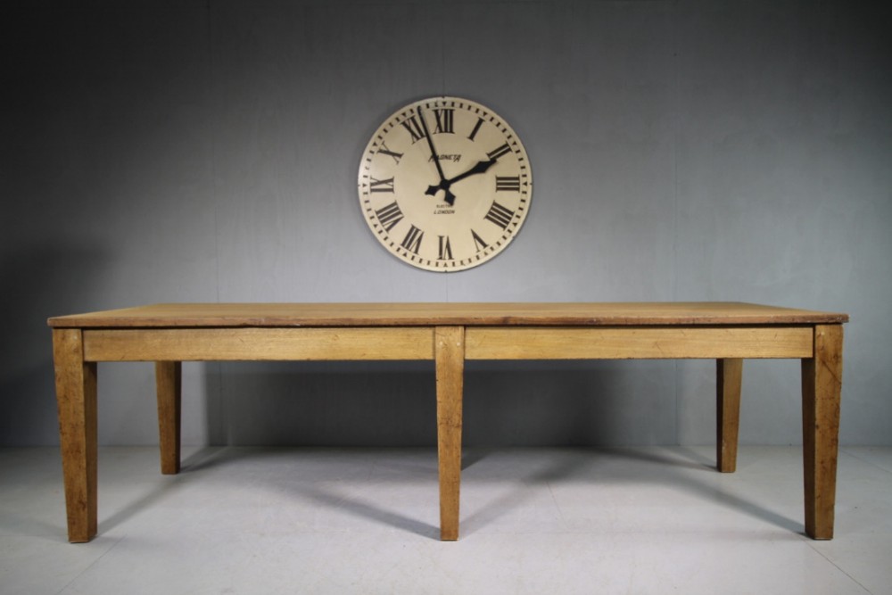 Large Edwardian Antique Oak Dining Table